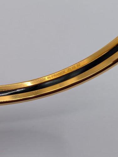 Bracelet Hermès Quadrige - Bracelet jonc en plaqué or et émail 58 Facettes 1254