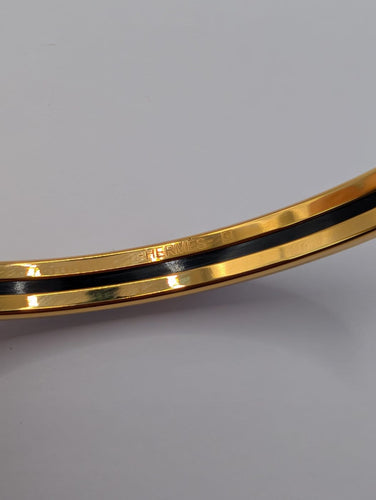 Bracelet Hermès Quadrige - Bracelet jonc en plaqué or et émail 58 Facettes 1254