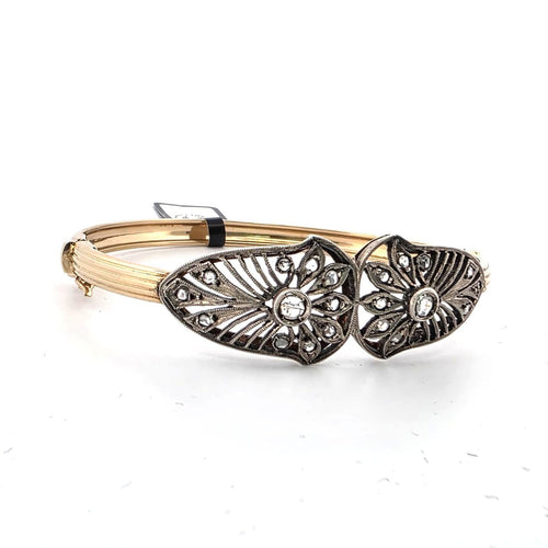 Bracelet Bracelet rigide victorien en or jaune, argent et diamants 58 Facettes 144/26 C