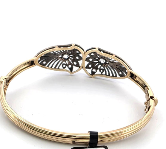 Bracelet Bracelet rigide victorien en or jaune 18k et argent, avec diamants 58 Facettes 144/26 C