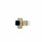 Bague 66 Bague Tank asymétrique en or jaune saphir et diamants 58 Facettes REF2215
