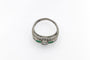 Bague 58 Chevalière - Bague en platine, diamants et émeraudes 58 Facettes 12230