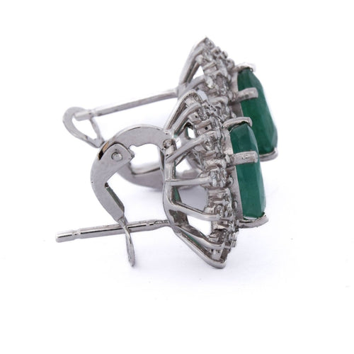 Boucles d'oreilles Boucles d'oreilles en or 18 kt, émeraudes et diamants 58 Facettes OR240 (05619)