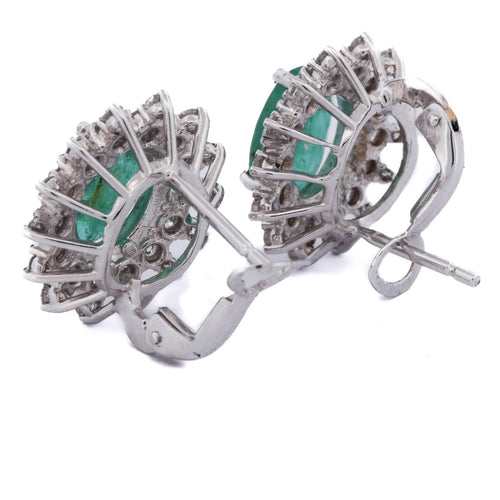 Boucles d'oreilles Boucles d'oreilles en or 18 kt, émeraudes et diamants 58 Facettes OR240 (05619)
