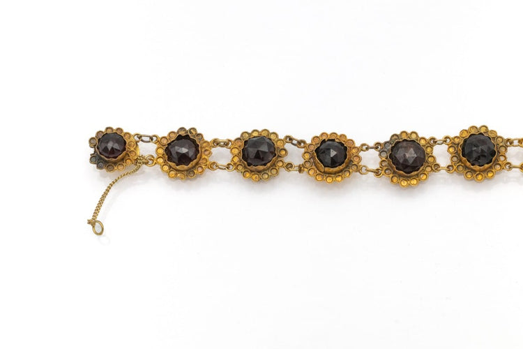 Collier Bootjes ketting - Collier hollandais en or jaune et grenats 58 Facettes 12229