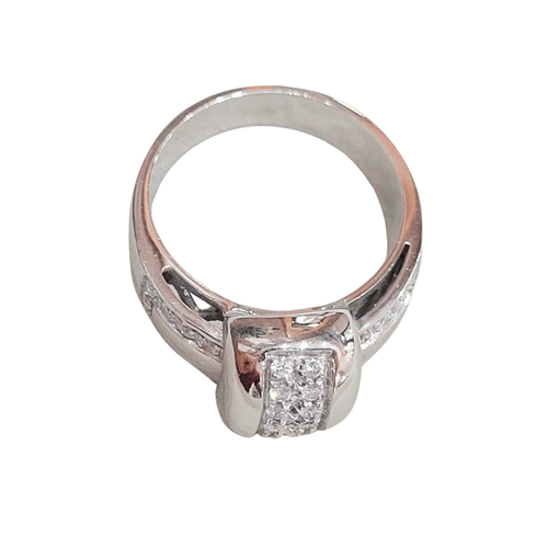 Bague 54 Bague en or blanc 18k et diamants 58 Facettes S106
