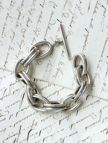 Bracelet Bracelet Gourmette Ovale Articulé Argent Massif Années 70 58 Facettes