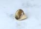 Bague 52 Chevalière ancienne en or jaune et agate dendritique 58 Facettes