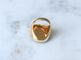 Bague 52 Chevalière ancienne en or jaune et agate dendritique 58 Facettes