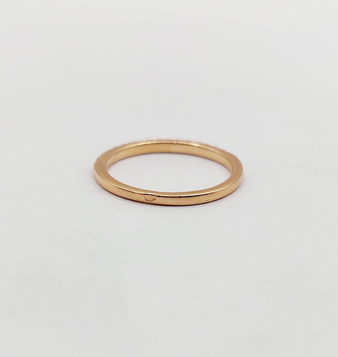 Bague 49.5 Demi-alliance vintage en or rose 18k et rubis 58 Facettes A07413