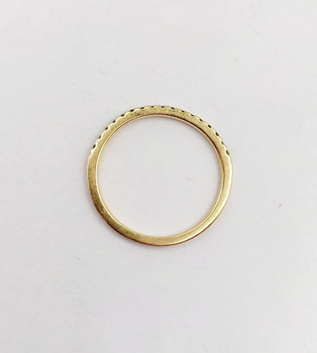 Bague 49.5 Demi-alliance vintage en or 18k et grenats tsavorites 58 Facettes A07414