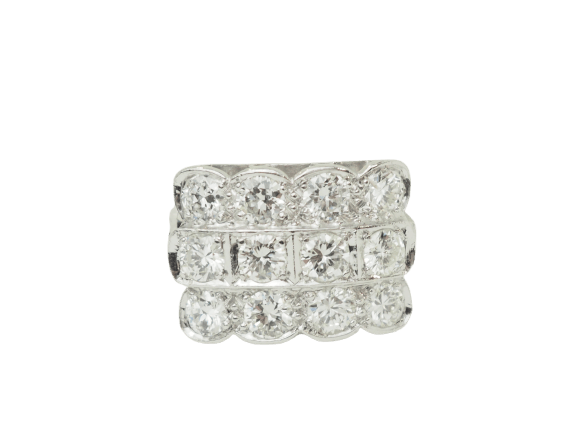 Bague 55 Art Déco - Bague en platine et diamants 58 Facettes 33795
