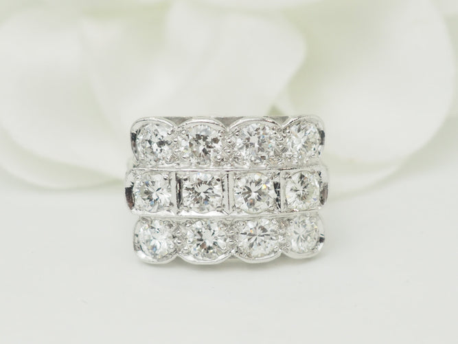 Bague 55 Art Déco - Bague en platine et diamants 58 Facettes 33795