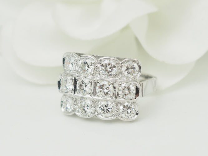 Bague 55 Art Déco - Bague en platine et diamants 58 Facettes 33795