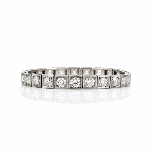 Bracelet Bracelet rivière en platine et diamants 58 Facettes bpd