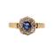 Bague 56.5 Bague marguerite antique en or rose 18k, saphir et diamants 58 Facettes A07416