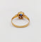 Bague 56.5 Bague marguerite antique en or rose 18k, saphir et diamants 58 Facettes A07416