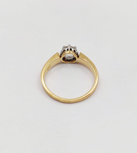 Bague 52 Bague solitaire en or 18k, platine et diamant taille ancienne 58 Facettes A07418