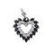 Pendentif Cœur en or gris, diamants et saphirs