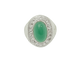 Bague 55 Bague chevalière ancienne en or blanc, agate verte et diamants 58 Facettes 33794