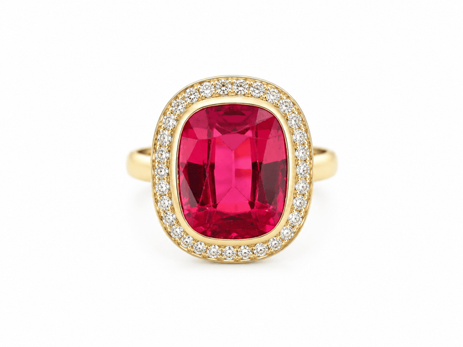 Bague 55 Bague Art nouveau en or jaune, rubis de Verneuil et diamants 58 Facettes 33793