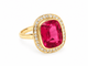 Bague 55 Bague Art nouveau en or jaune, rubis de Verneuil et diamants 58 Facettes 33793