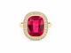 Bague 55 Bague Art nouveau en or jaune, rubis de Verneuil et diamants 58 Facettes 33793