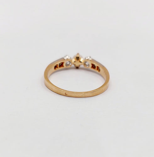 Bague 50.5 Bague antique en or rose 18k, platine, perle et diamants 58 Facettes A07421
