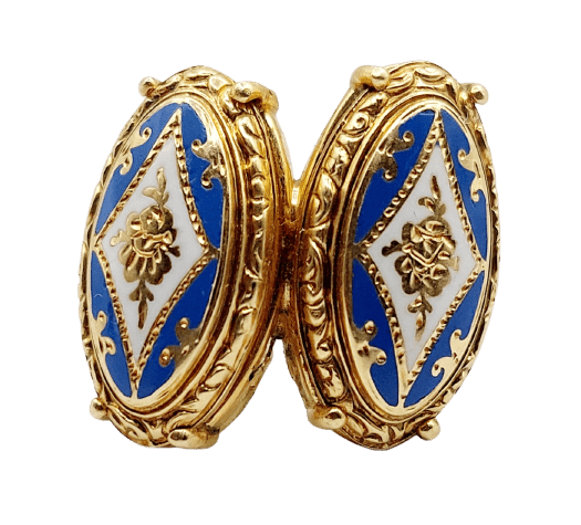 Bague 49.5 Bague chevalière victorienne en or 18K, fleurs et émail 58 Facettes A07423