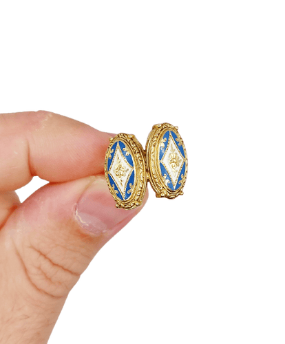 Bague 49.5 Bague chevalière victorienne en or 18K, fleurs et émail 58 Facettes A07423
