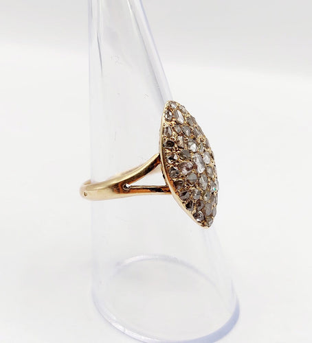 Bague 56 Bague marquise victorienne en or 18k et diamants taille rose 58 Facettes A07428
