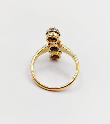 Bague 55.5 Bague marquise antique en or 18K, saphir et diamants 58 Facettes A07429