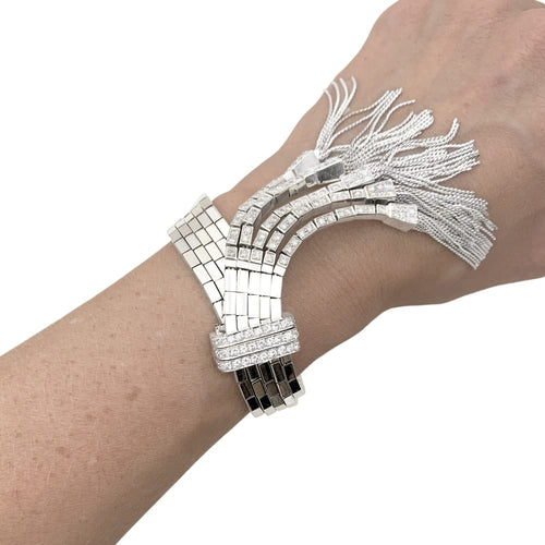 Bracelet Bracelet ancien en platine et diamants 58 Facettes 35634
