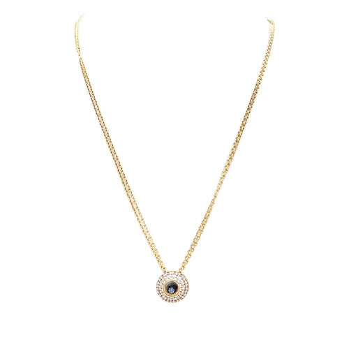 Collier Chopard Happy Spirit - Collier en or jaune, diamants et nacre bleue 58 Facettes 35750