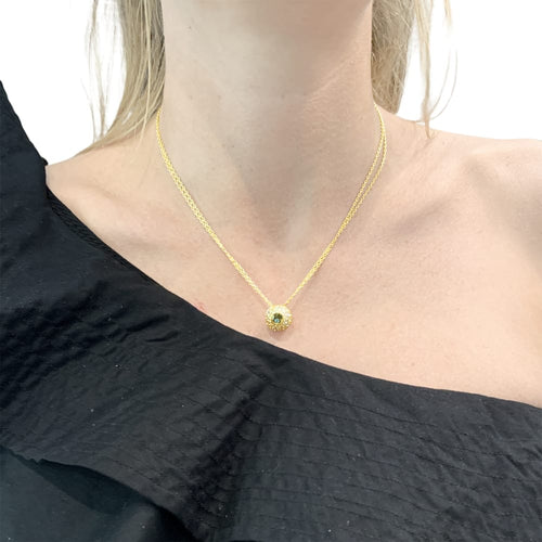 Collier Chopard Happy Spirit - Collier en or jaune, diamants et nacre bleue 58 Facettes 35750