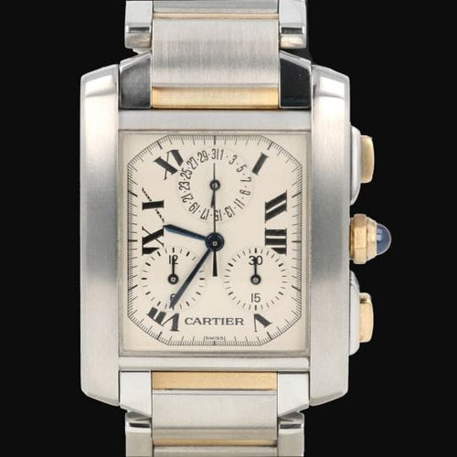 Montre Cartier Tank Française - Montre en or jaune et acier 58 Facettes MT46799