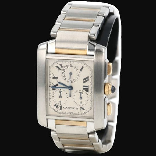 Montre Cartier Tank Française - Montre en or jaune et acier 58 Facettes MT46799