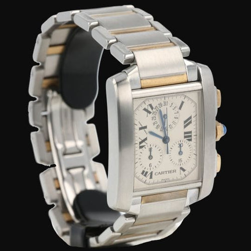 Montre Cartier Tank Française - Montre en or jaune et acier 58 Facettes MT46799