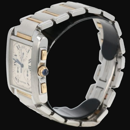 Montre Cartier Tank Française - Montre en or jaune et acier 58 Facettes MT46799