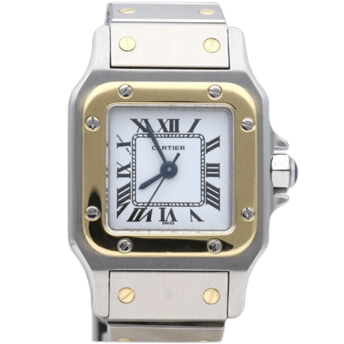 Montre Cartier Santos - Montre dame en or jaune 18K et acier 58 Facettes MT46940