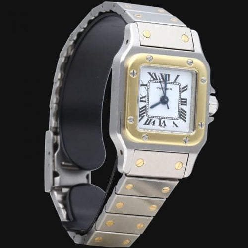 Montre Cartier Santos - Montre dame en or jaune 18K et acier 58 Facettes MT46940