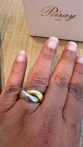 Bague 56 Poiray - Bague entrelacée en deux ors 58 Facettes Bague 001