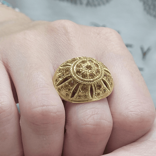 Bague 56 Bague en or 18k et citrines 58 Facettes T26