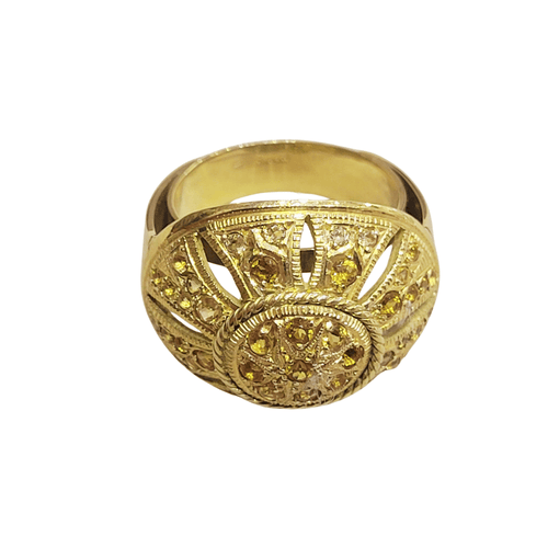 Bague 56 Bague en or 18k et citrines 58 Facettes T26
