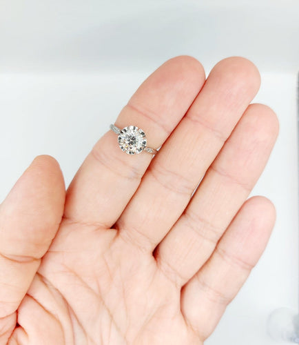 Bague 54 Bague solitaire Art déco en platine et diamant 1,05 carat 58 Facettes A07430
