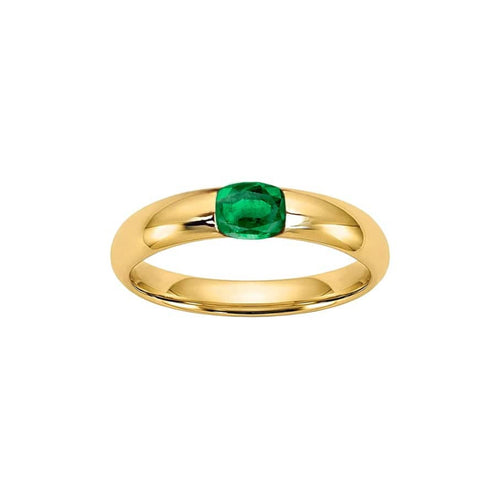 Bague 53 Single Tulip - Bague en or 18K avec émeraude 58 Facettes GBR1225GN