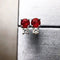Boucles d'oreilles Single Tulip - Boucles d'oreilles en or blanc, rubis et diamants 58 Facettes GER1337RB