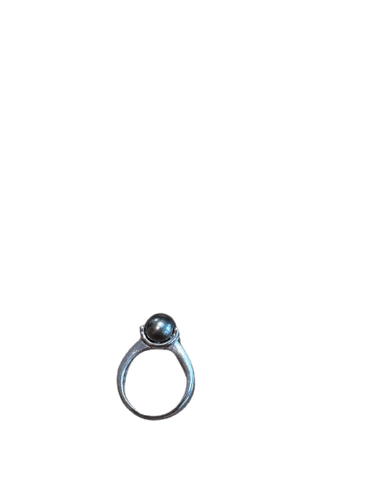 Bague 54 Bague en or blanc, perle de Tahiti et diamants 58 Facettes Bague 001