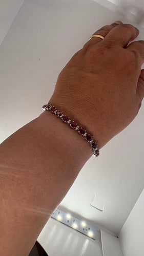 Bracelet Bracelet rivière en or blanc, rubis et diamants 58 Facettes Bracelet 001