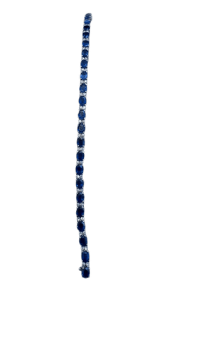 Bracelet Bracelet rivière en or blanc, saphirs et diamants 58 Facettes Bracelet 001